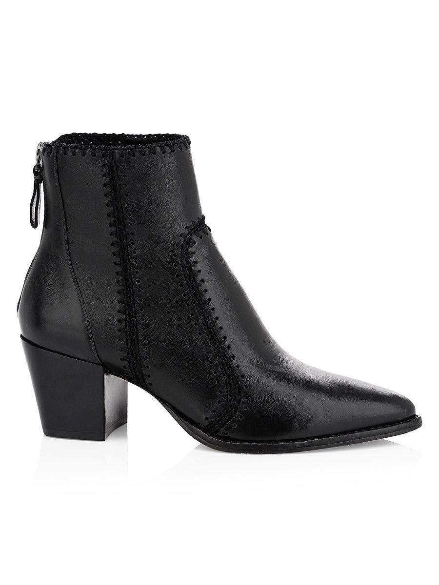 Benta Embroidered Leather Ankle Boots