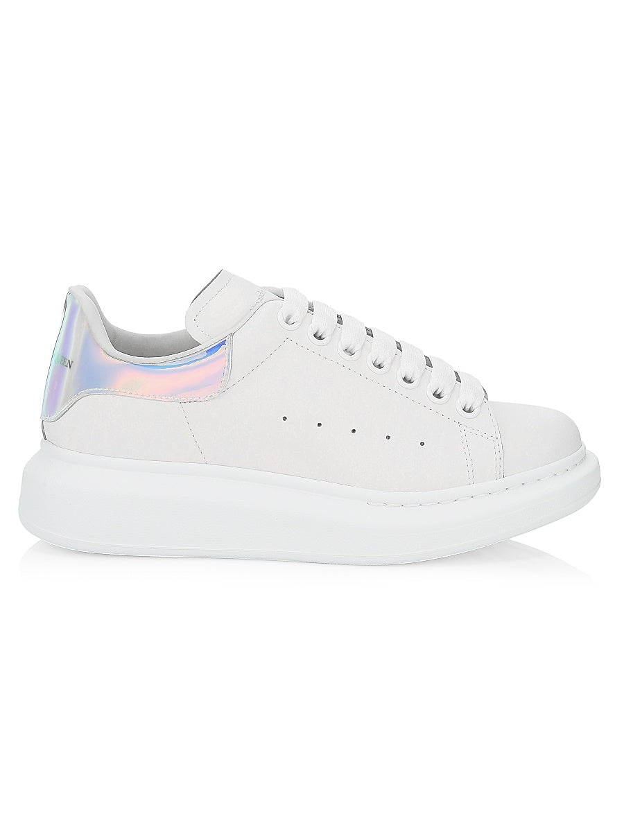 Women's Oversized Iridescent Logo Leather Sneakers