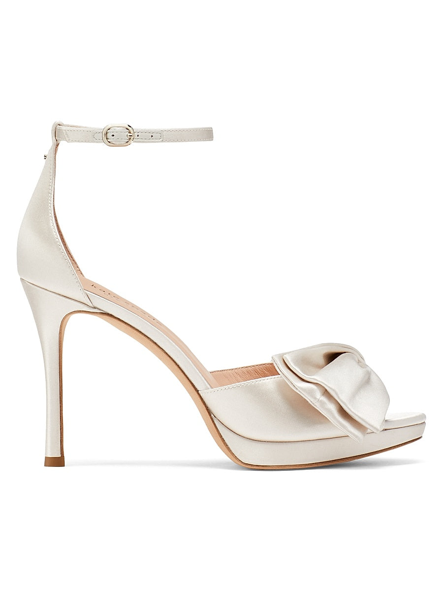 Bridal Bow Satin Platform Sandals