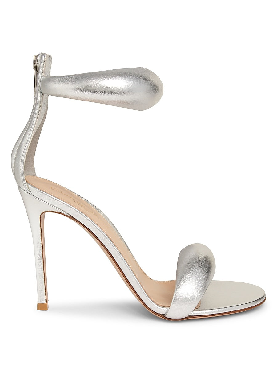 Bijoux Ankle-Strap Metallic Leather Stiletto Sandals
