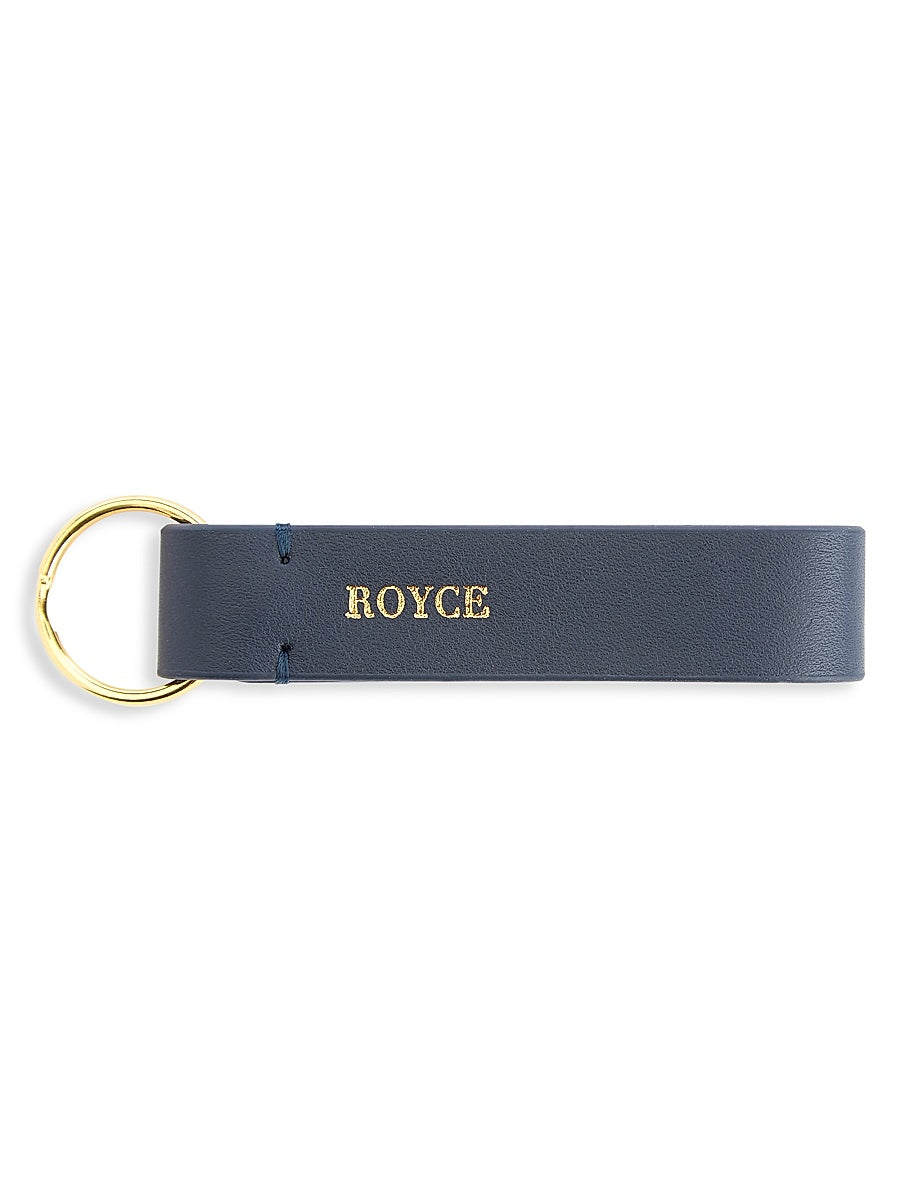 Royce New York Minimalist Leather Key Fob