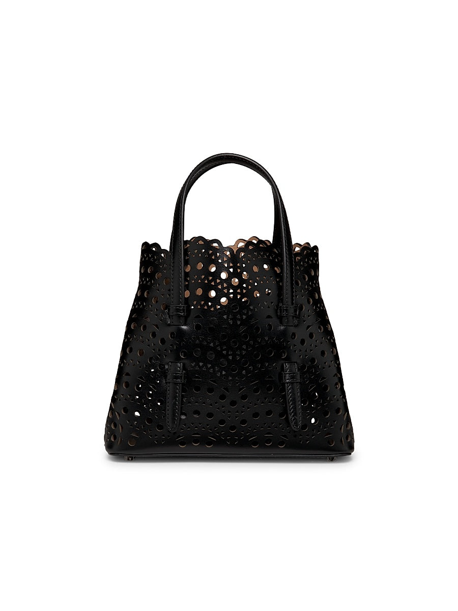 Mini Mina Perforated Leather Top Handle Bag