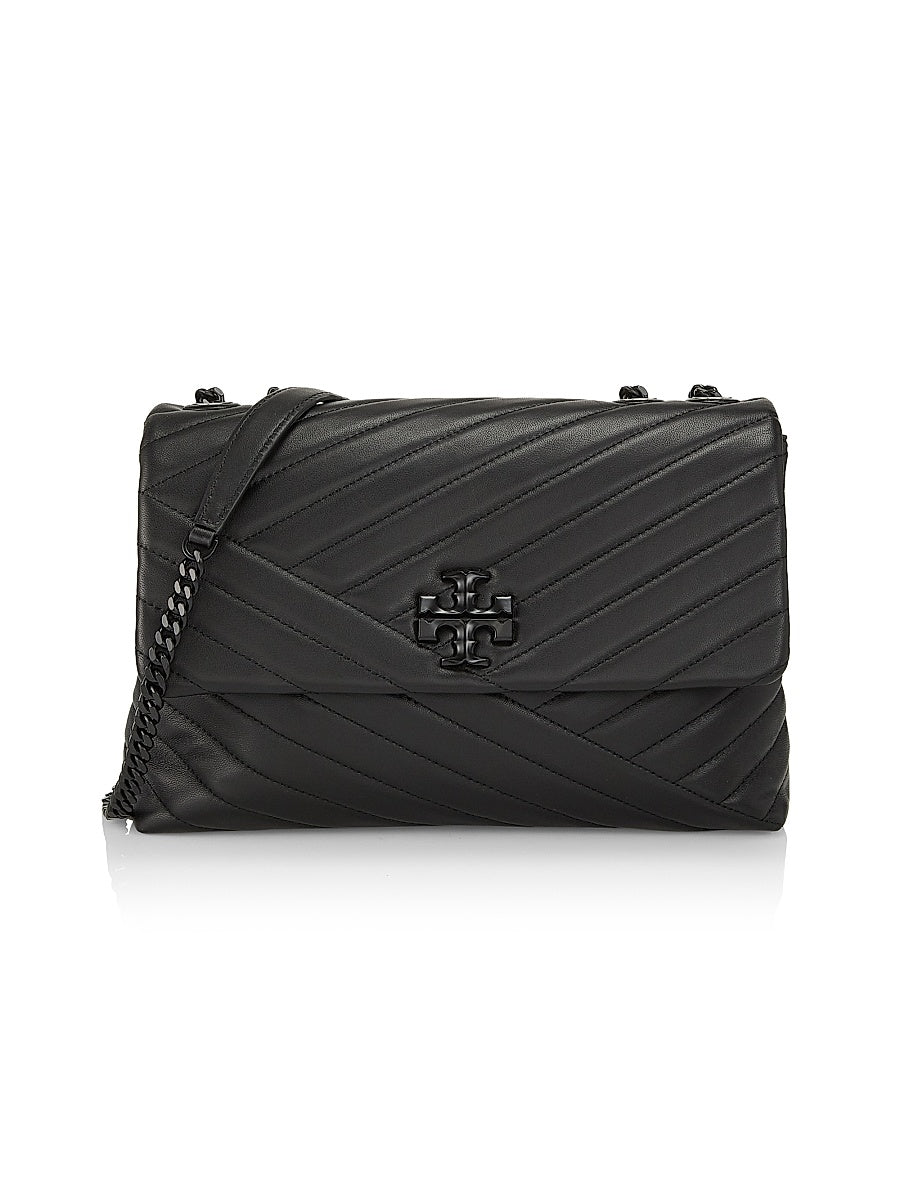 Large Kira Chevron Leather Shoulder Bag