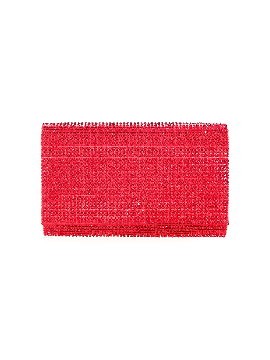 Fizzy Crystal-Embellished Satin Clutch