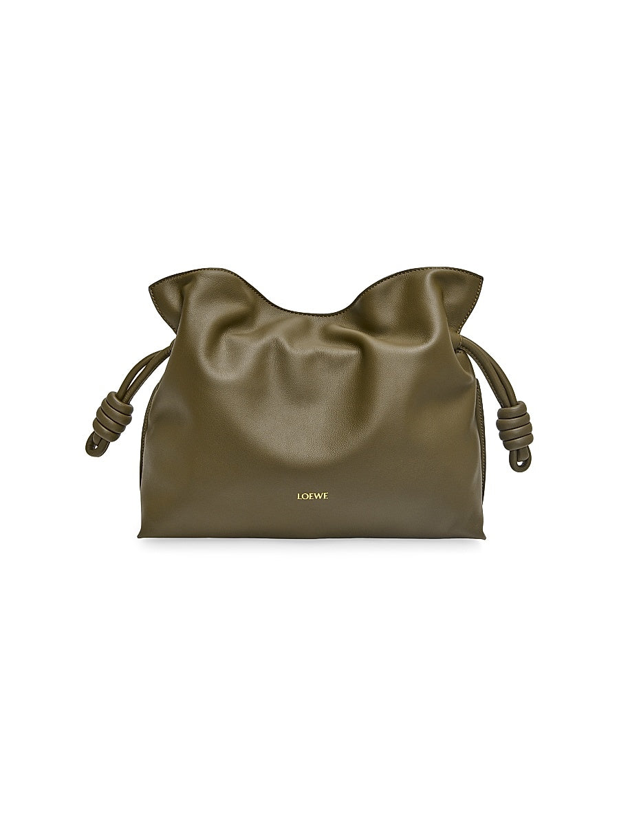 Flamenco Leather Drawstring Clutch