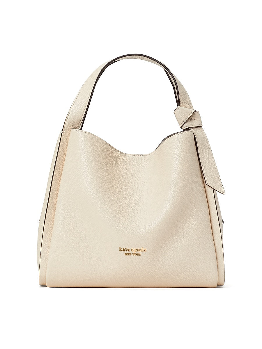 Medium Knott Leather Crossbody Tote