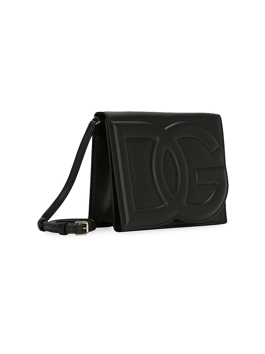 DG Leather Flap Crossbody Bag