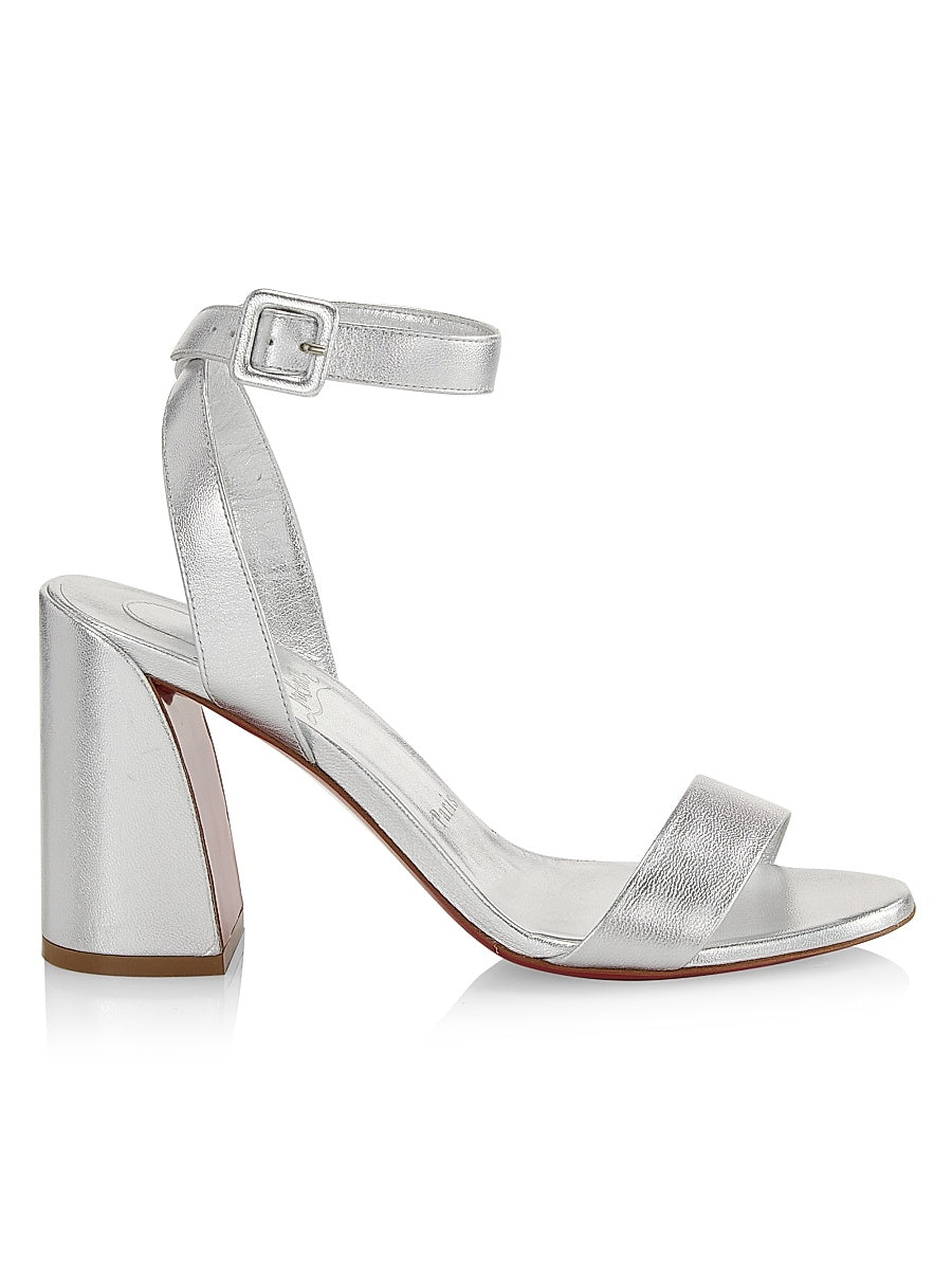 Miss Sabina 85 Metallic Leather Ankle Strap Sandals