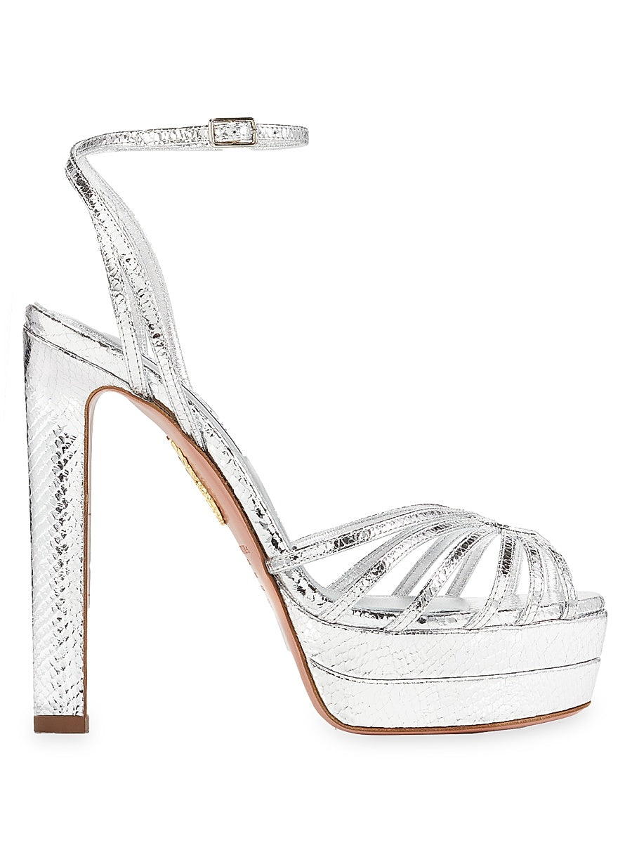Flow Metallic Leather Platform Sandals