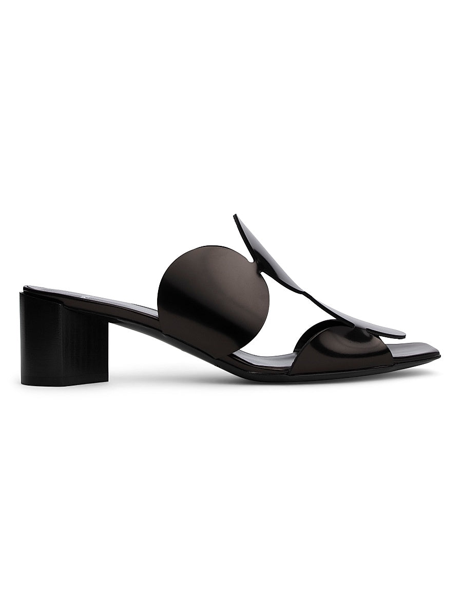 Bulles Circular Applique Leather Mules