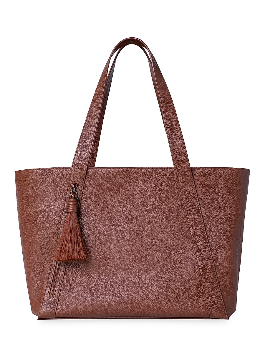 Alexa Leather Zip-Top Tote