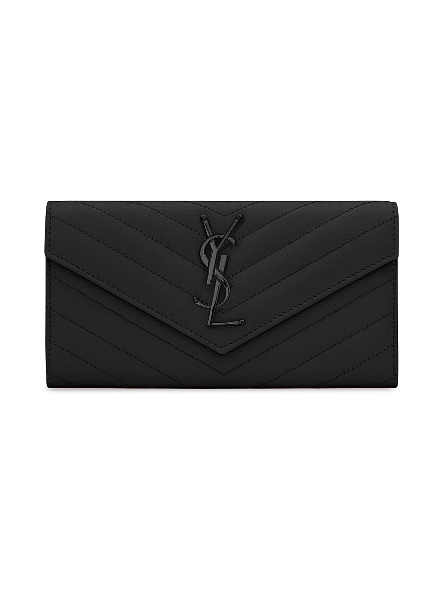 Cassandre Matelasse Large Flap Wallet in Grain De Poudre Embossed Leather