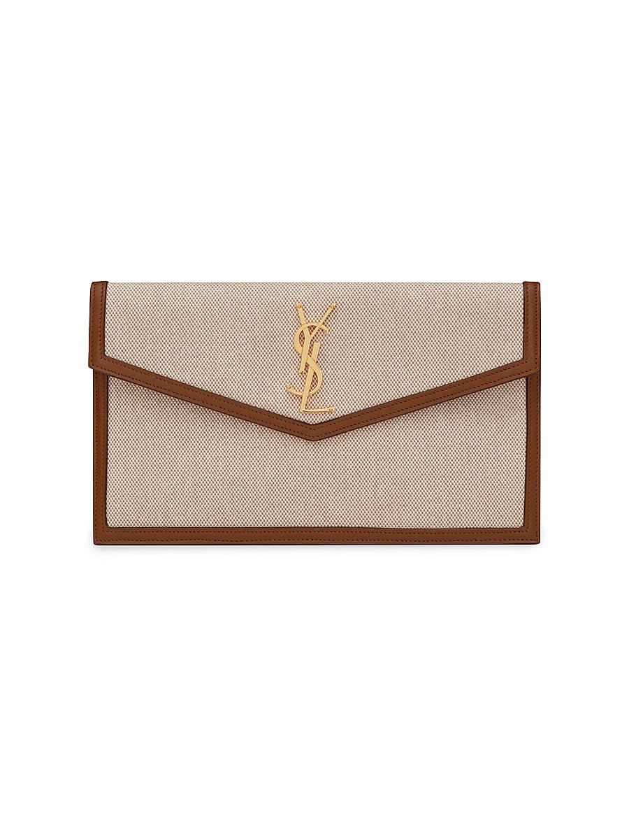 Uptown Pouch In Canvas And Smooth Leather