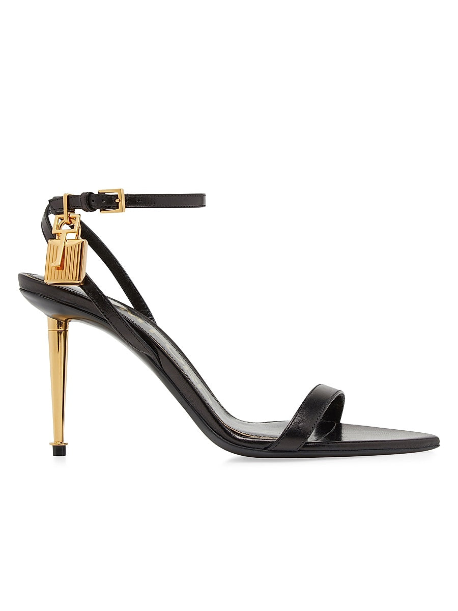 Padlock 85 Leather Point-Toe Ankle-Strap Sandals