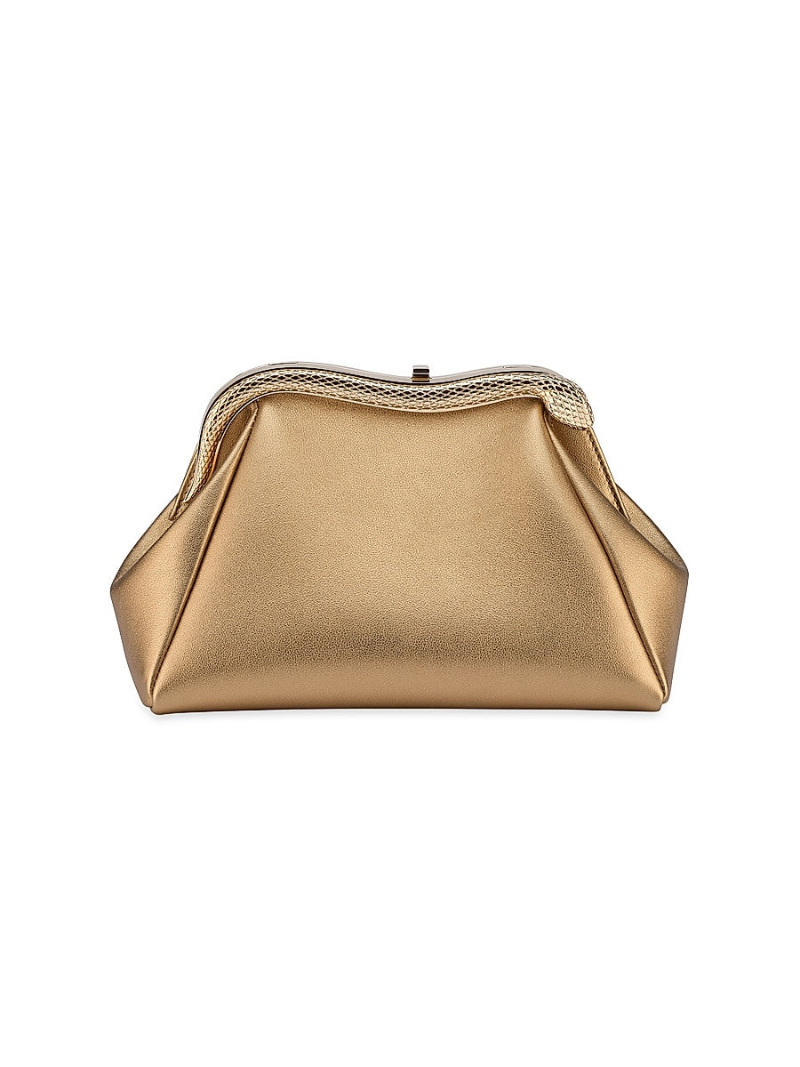 Serpenti Forever Metallic Leather Clutch