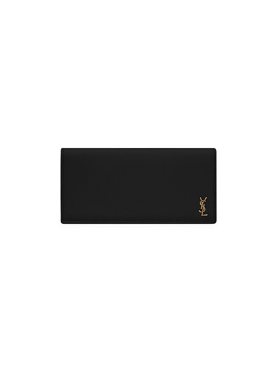 Tiny Cassandre Flat Wallet in Grained Leather