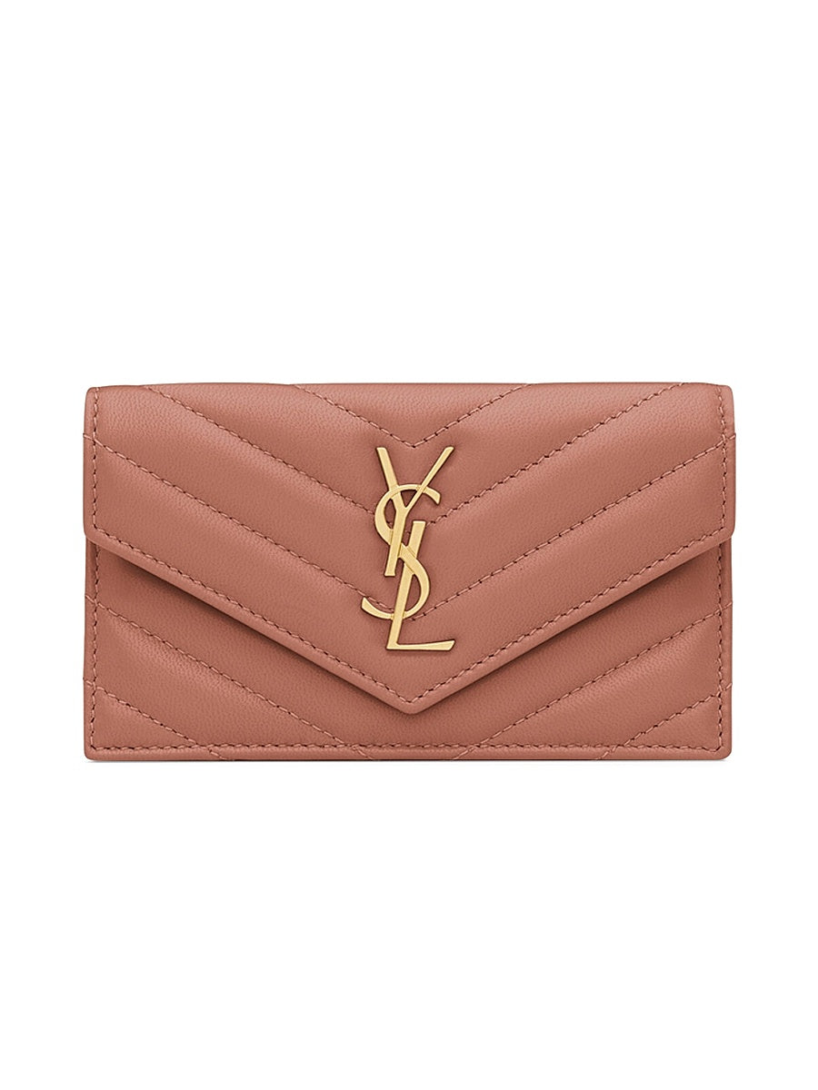 Cassandre Matelasse Fragments Flap Card Case in Quilted Lambskin