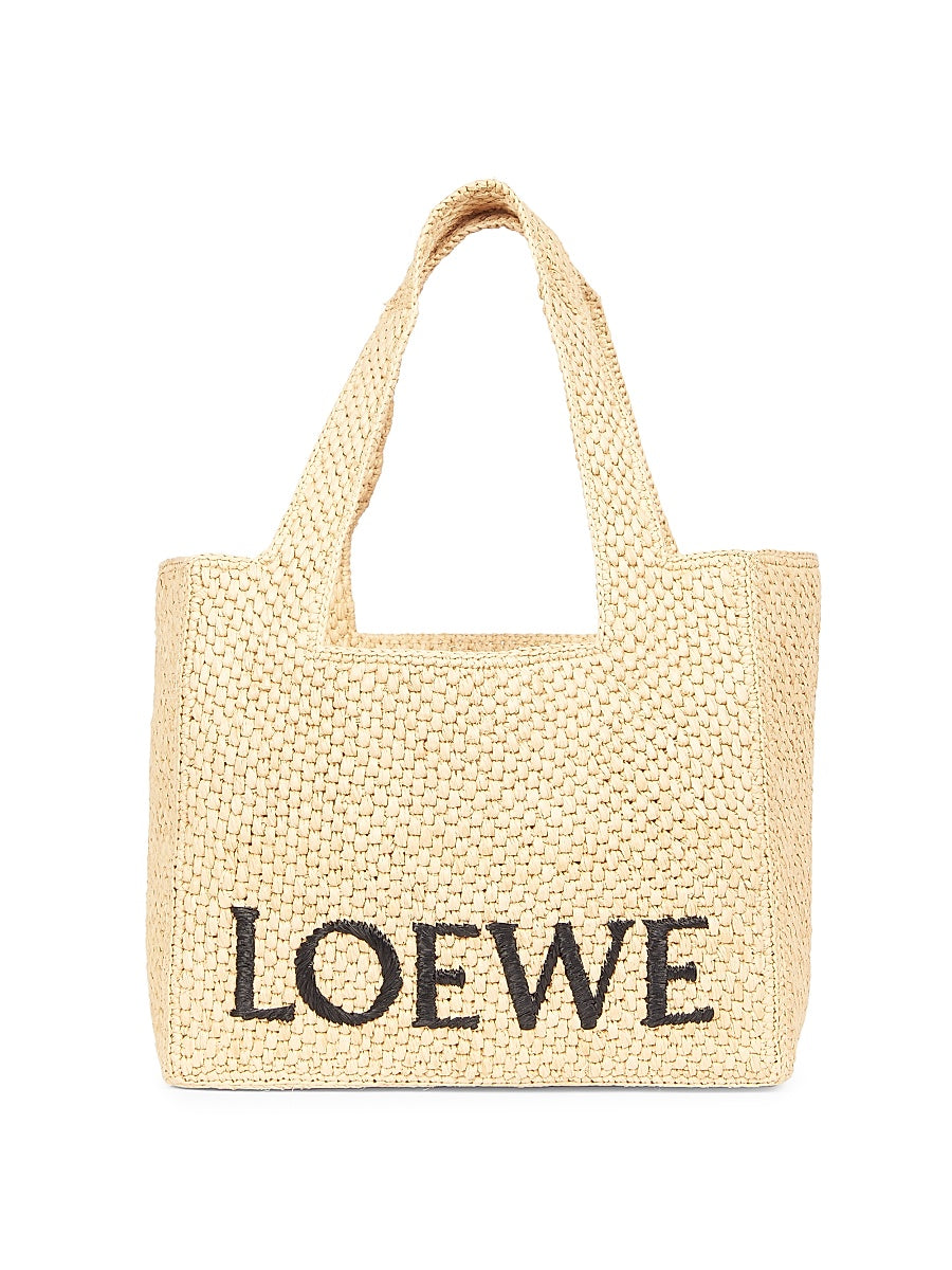 LOEWE x Paula's Ibiza Medium Raffia Logo Tote Bag