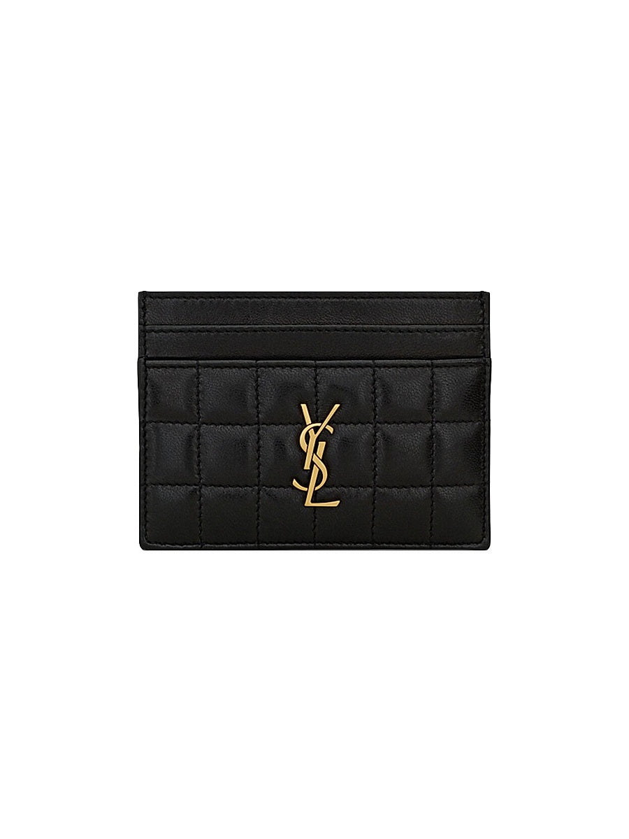 Cassandre Matelasse Carre Card Case In Quilted Leather