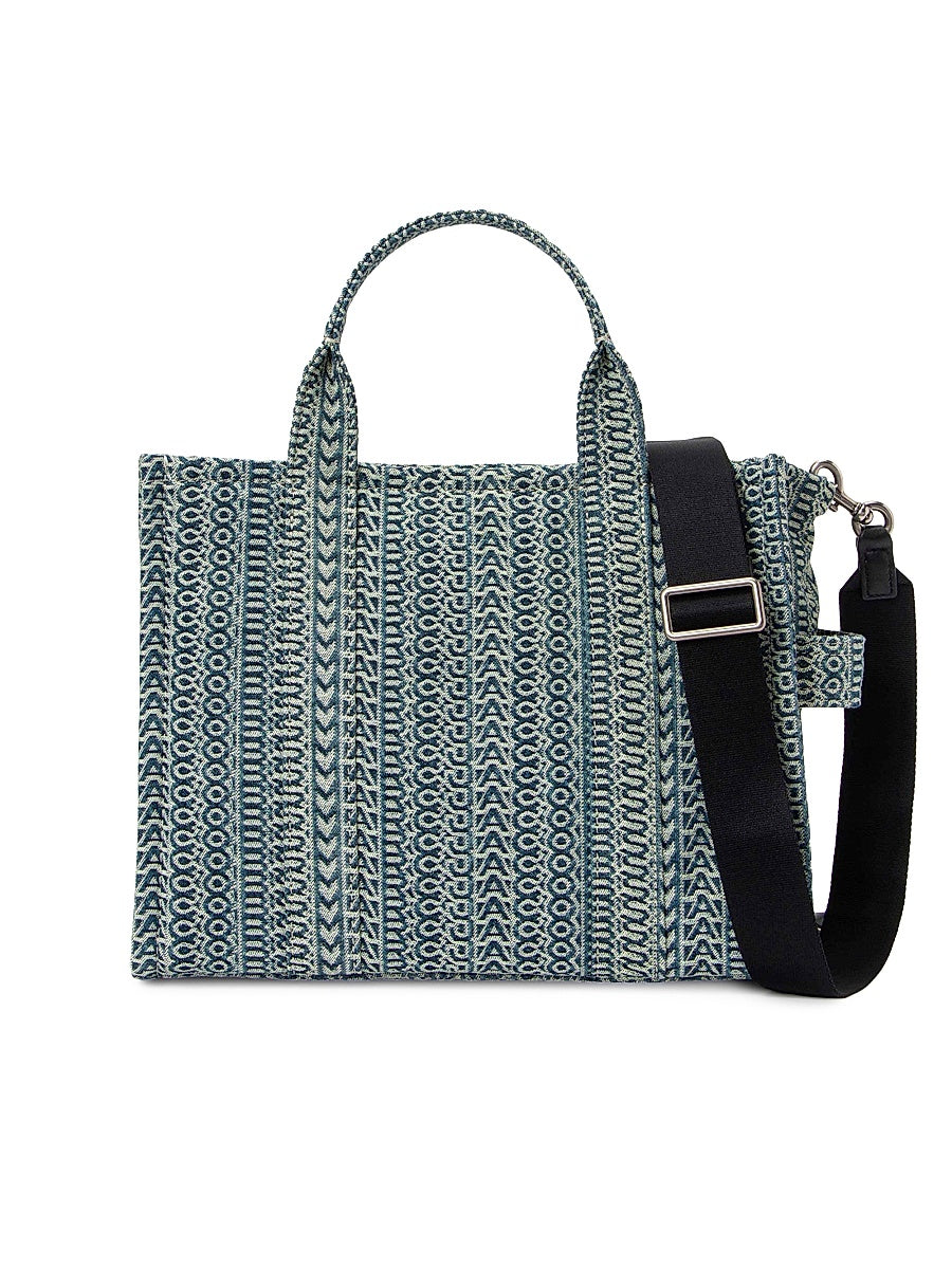 The Washed Monogram Denim Medium Tote Bag