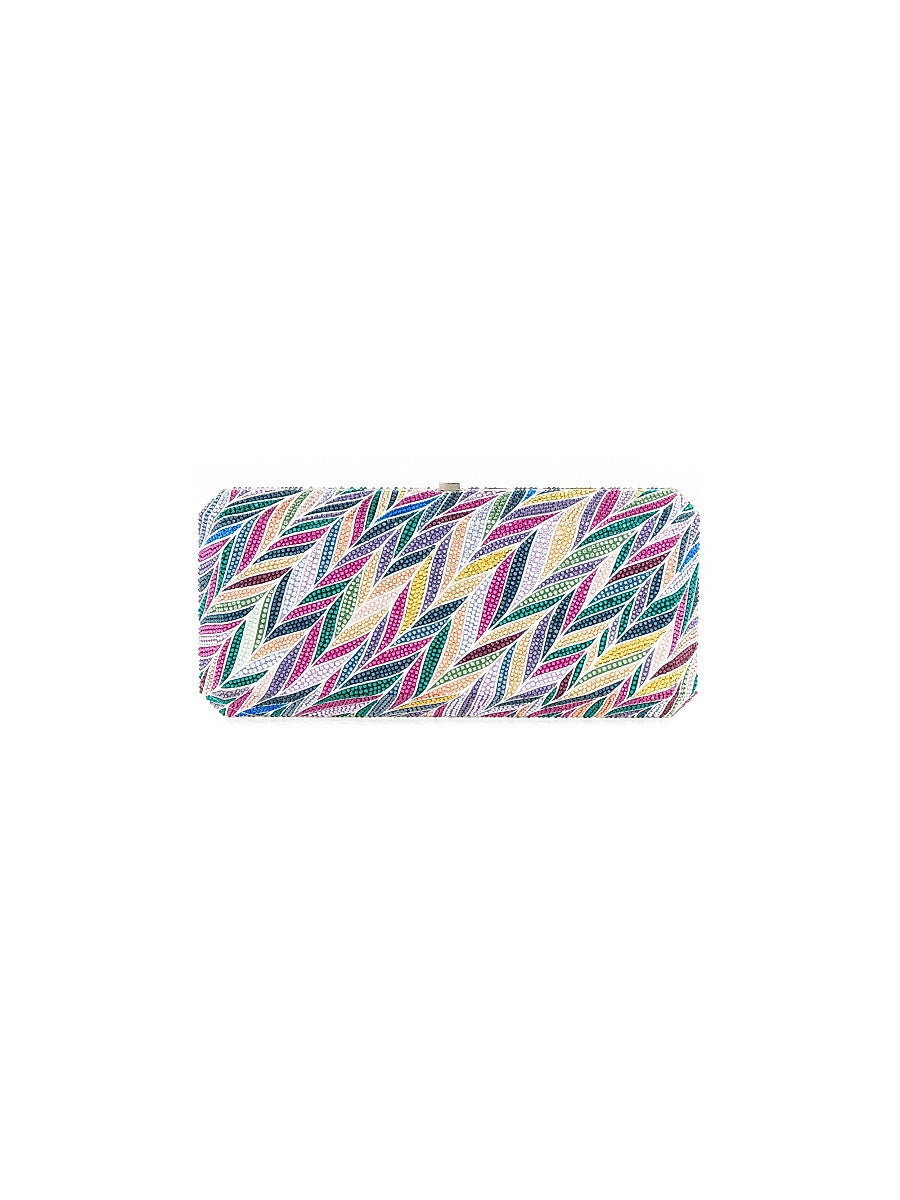 Slim Rectangle Crystal Clutch