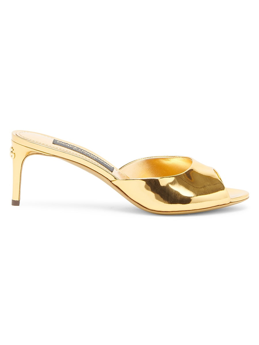 60MM Metallic Leather Mules