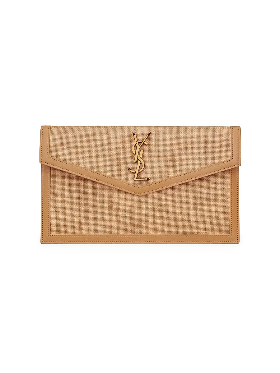Uptown Pouch in Micro Raffia