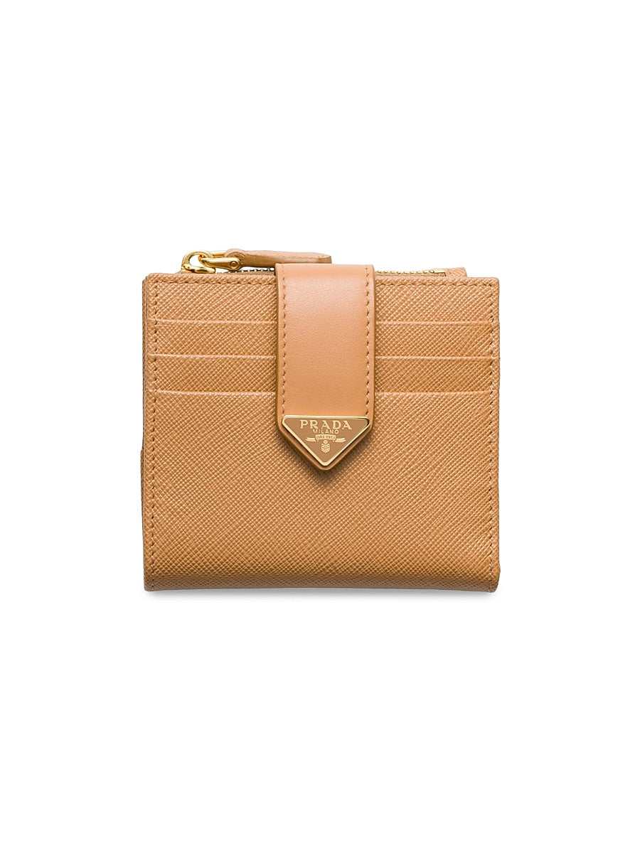 Small Saffiano and Smooth Leather Wallet