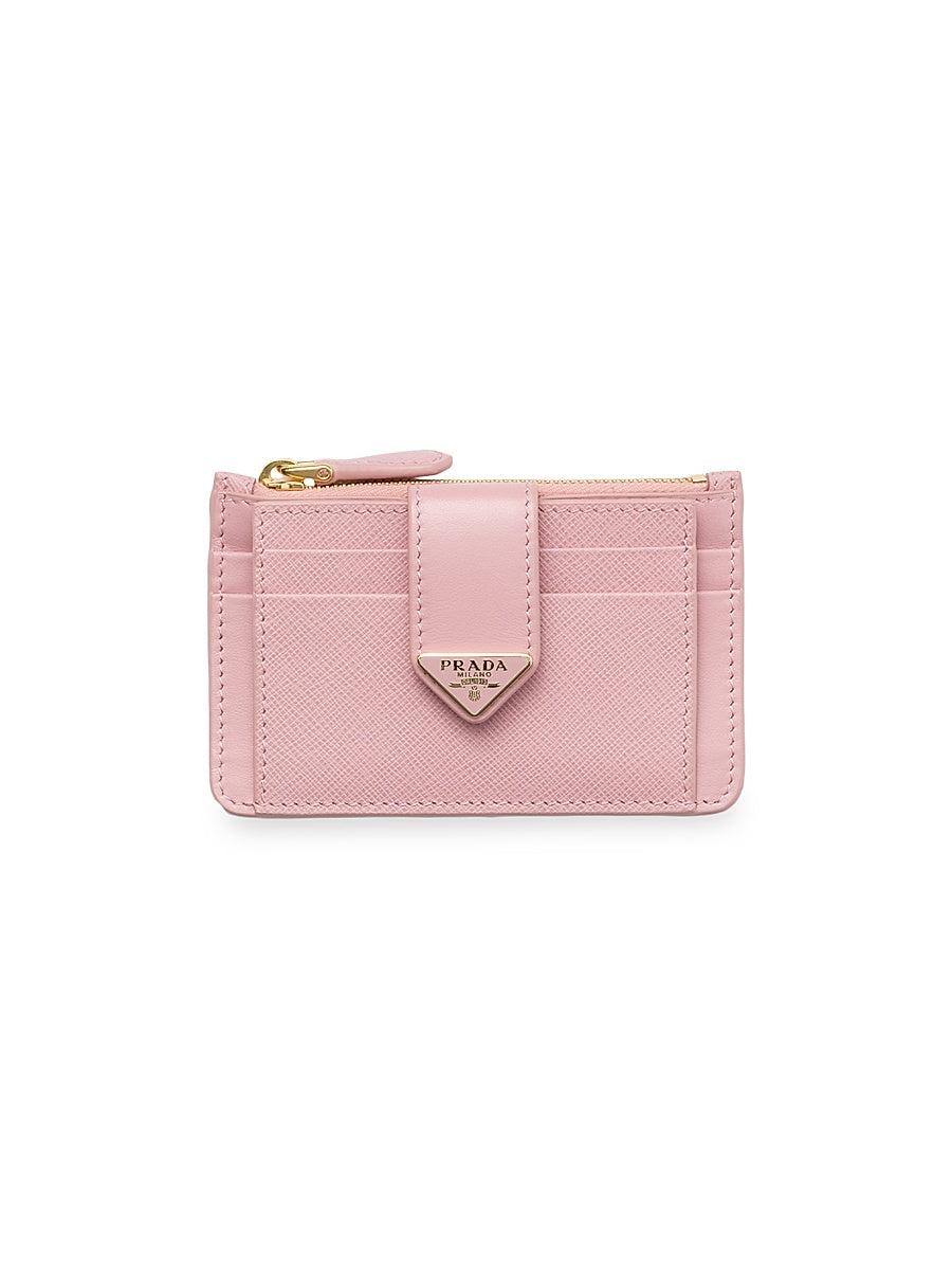 Saffiano and Smooth Leather Card Holder