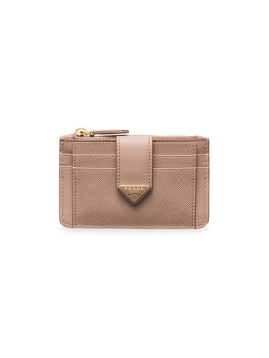 Saffiano and Smooth Leather Card Holder
