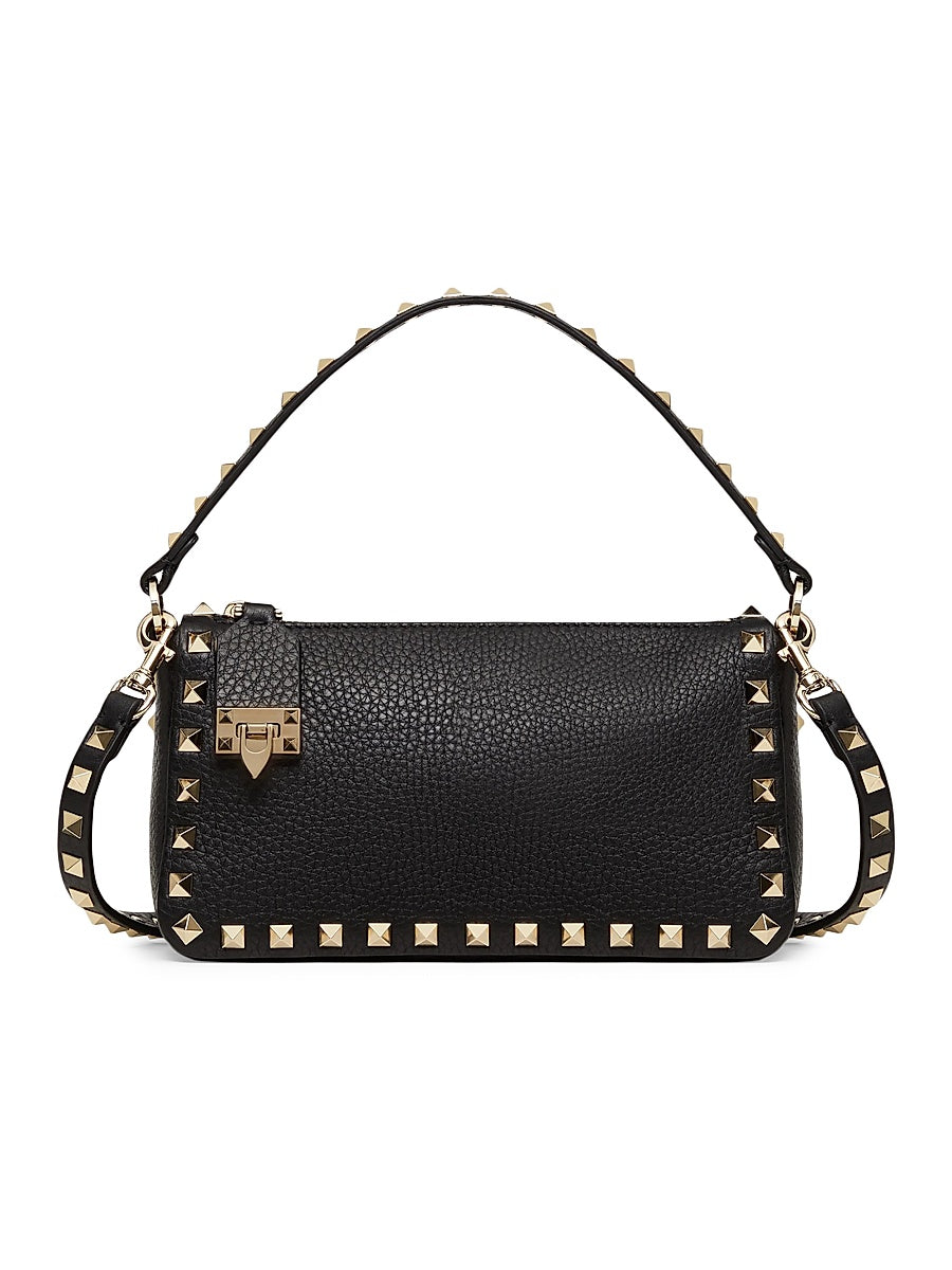 Small Rockstud Grainy Calfskin Crossbody Bag