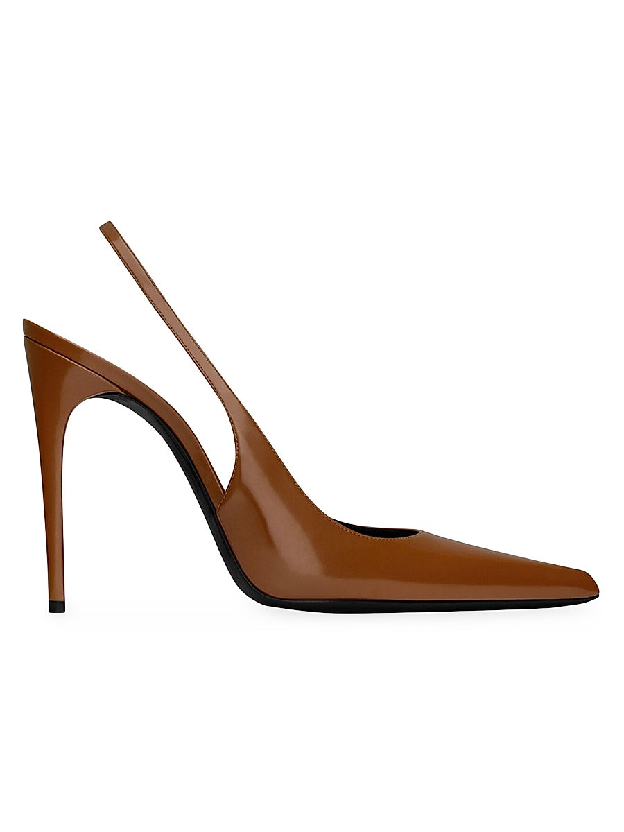 Vendome Slingback Pumps in Glazed Leather