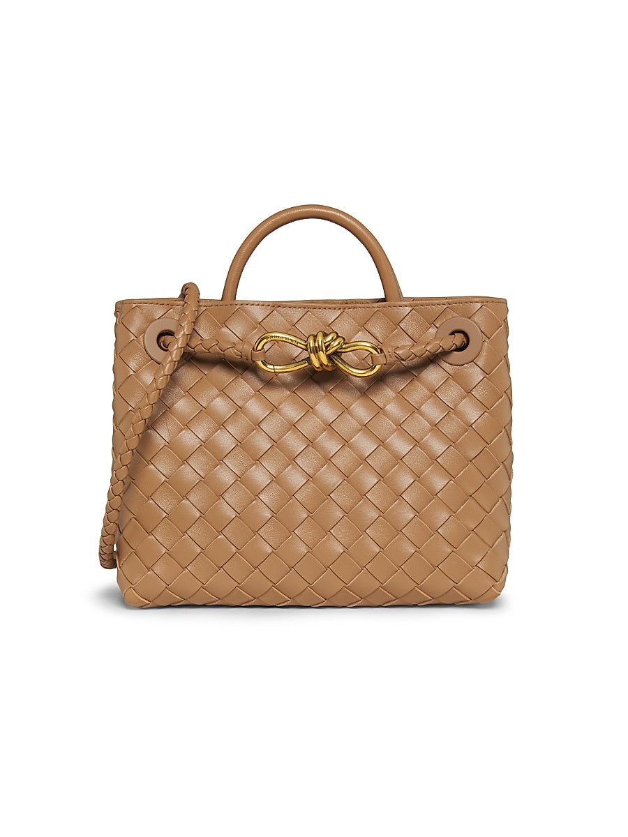 Small Andiamo Intrecciato Leather Top-Handle Bag