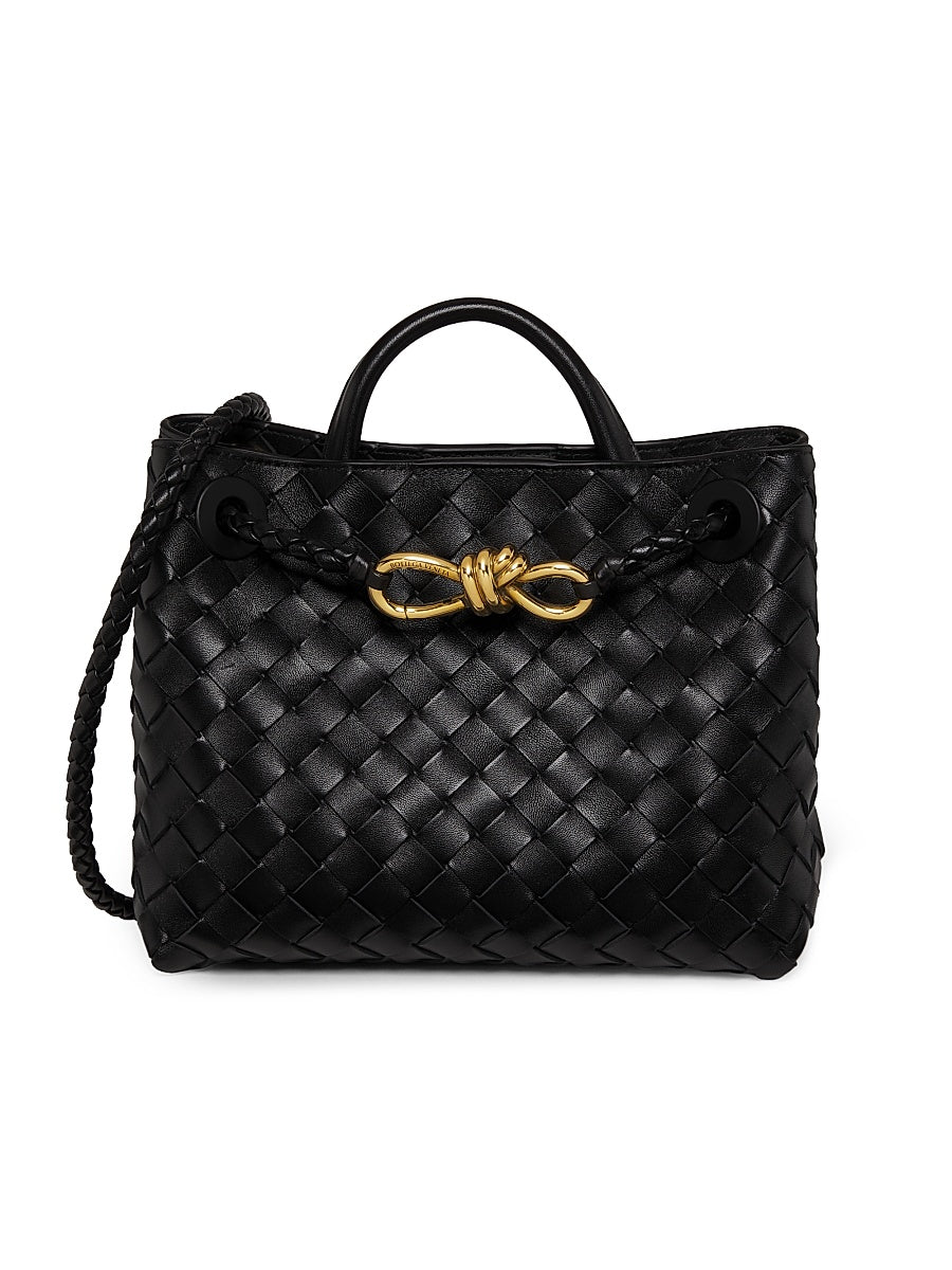 Small Andiamo Intrecciato Leather Top-Handle Bag