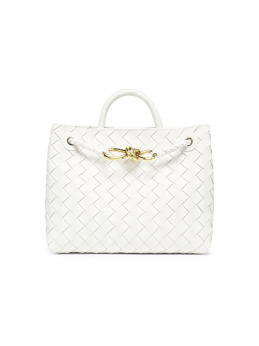 Small Andiamo Intrecciato Leather Top-Handle Bag