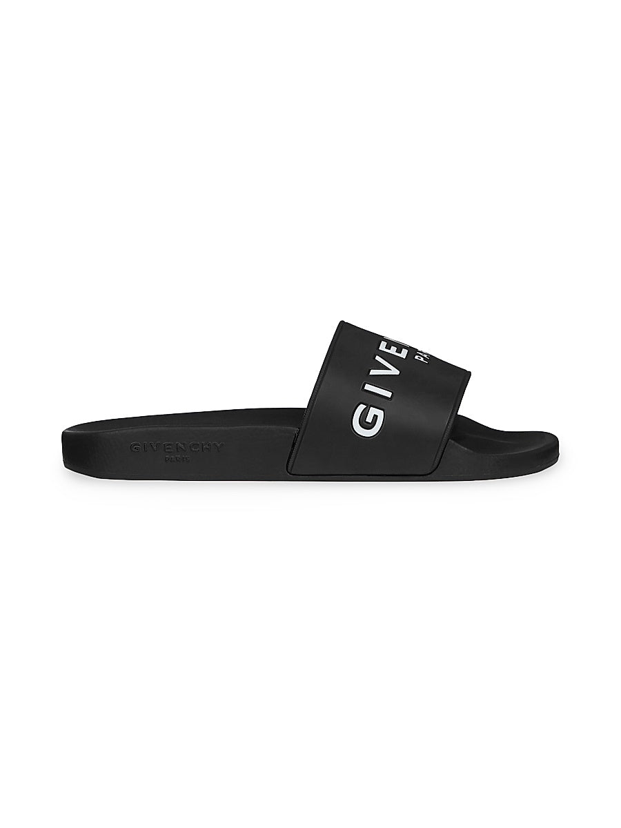 Slide Flat Sandals In Rubber