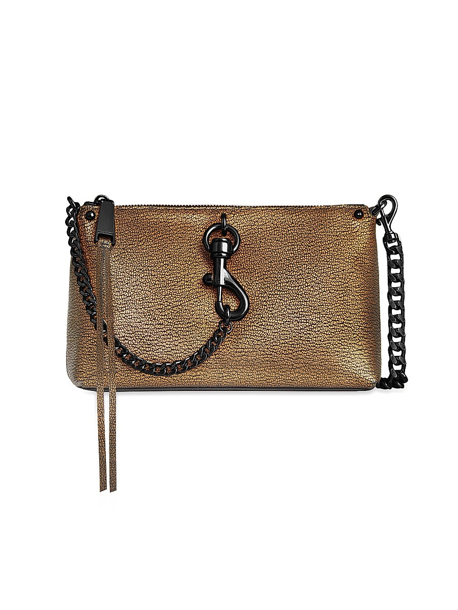 Megan Crackled Leather Crossbody Bag