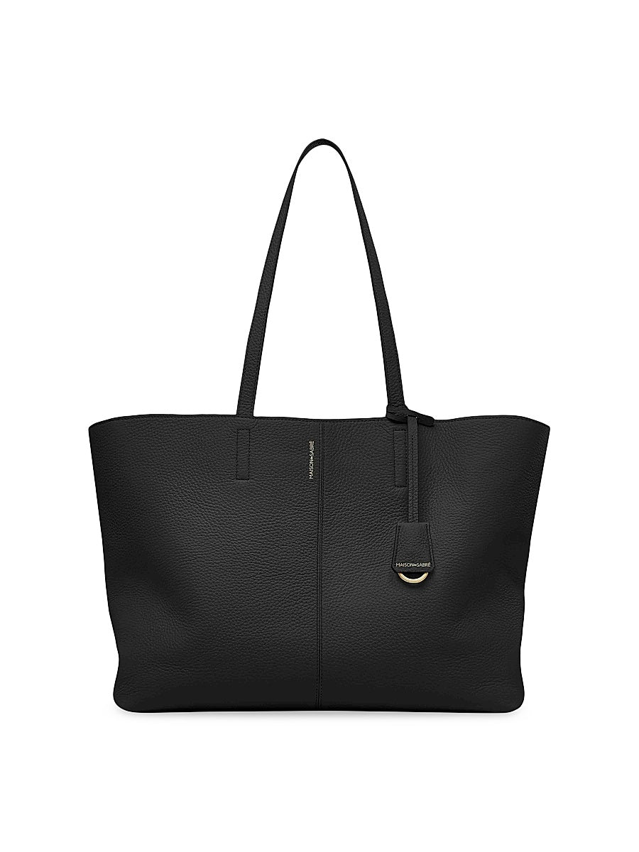 Large Leather Snap Soft Tote