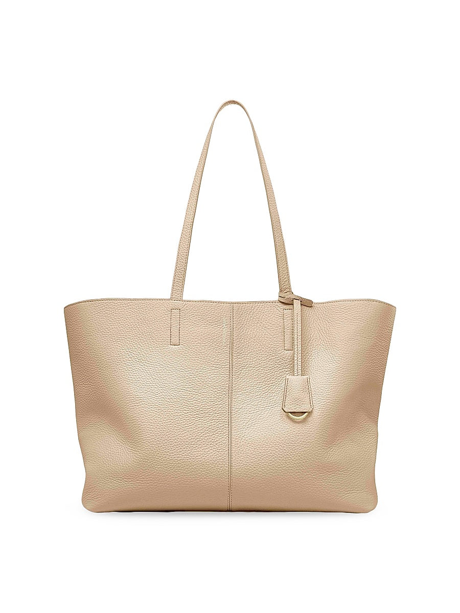 Large Leather Zipped Soft Tote