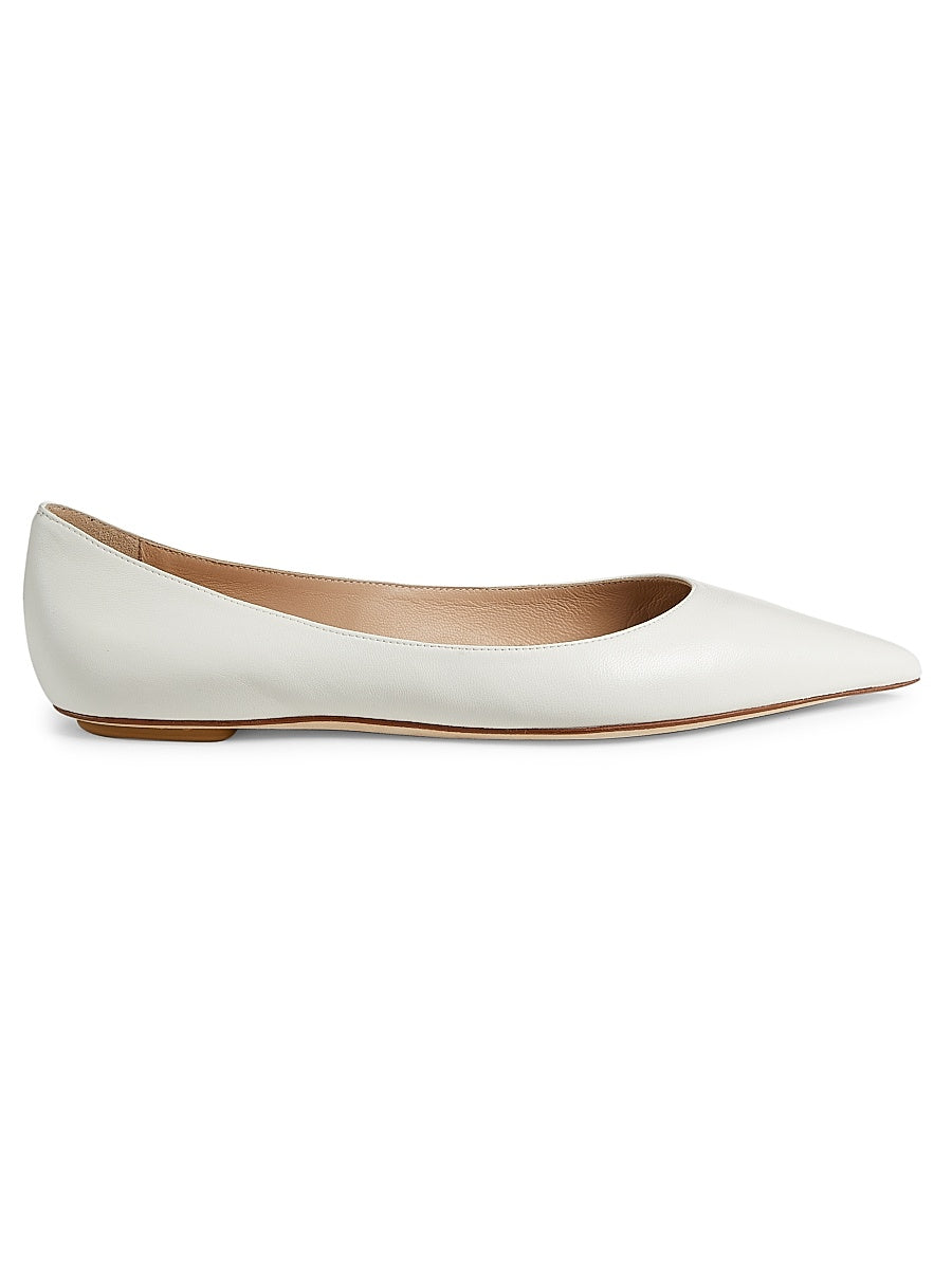 Emilia Pointed-Toe Leather Ballet Flats