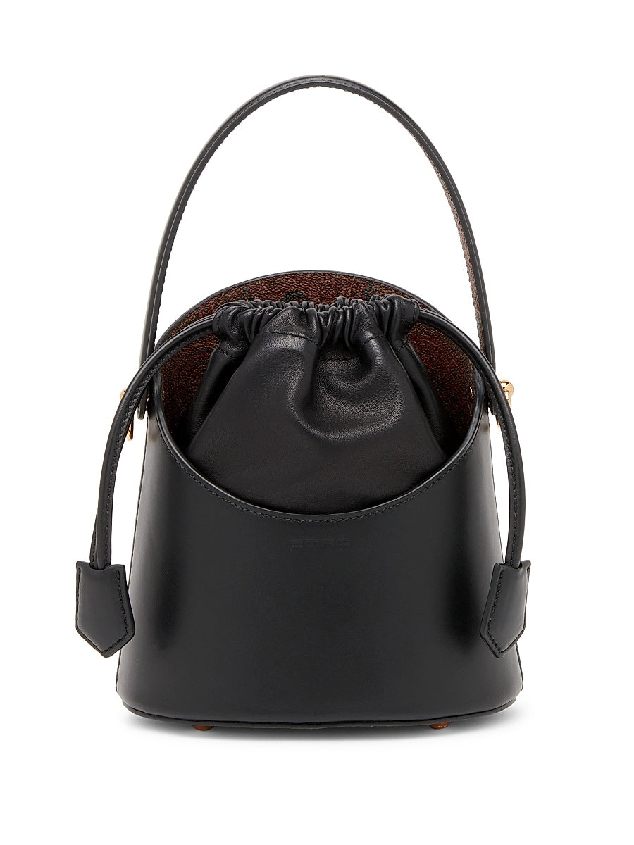 Leather Drawstring Crossbody Bag