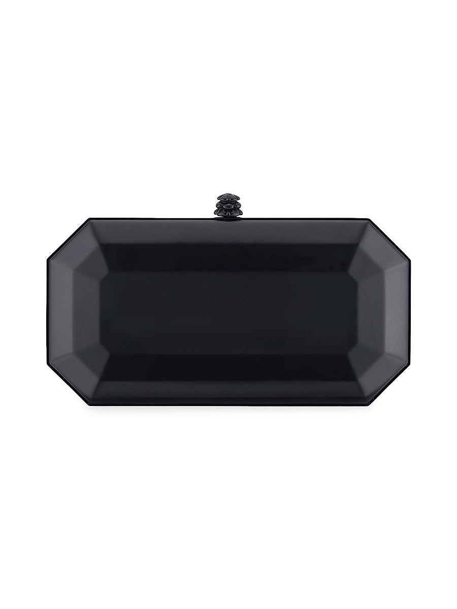 Perry Clutch Small in Black Painted Metal with Gunmetal Hardware