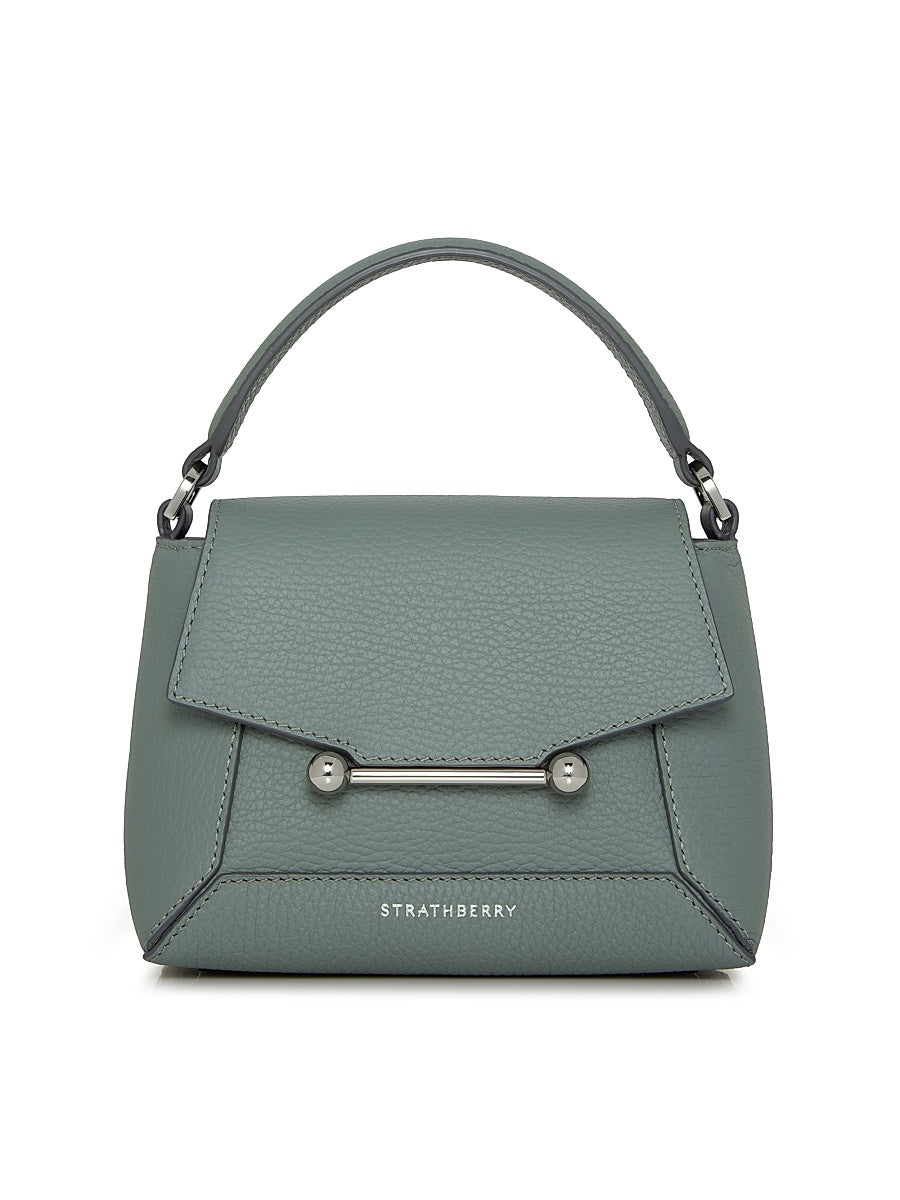 Mosaic Grain Leather Top Handle Bag