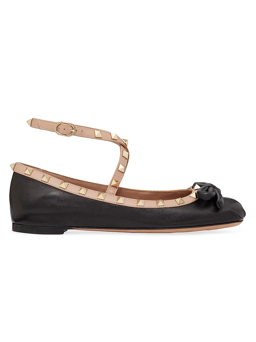 Rockstud Ballerina Flats In Nappa Leather