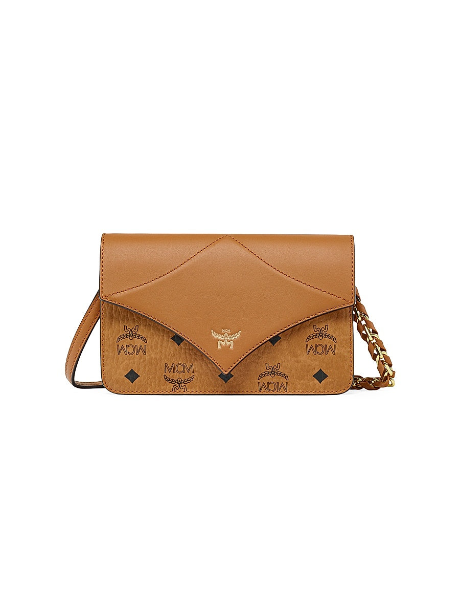 Diamond Mini Visetos & Leather Shoulder Bag