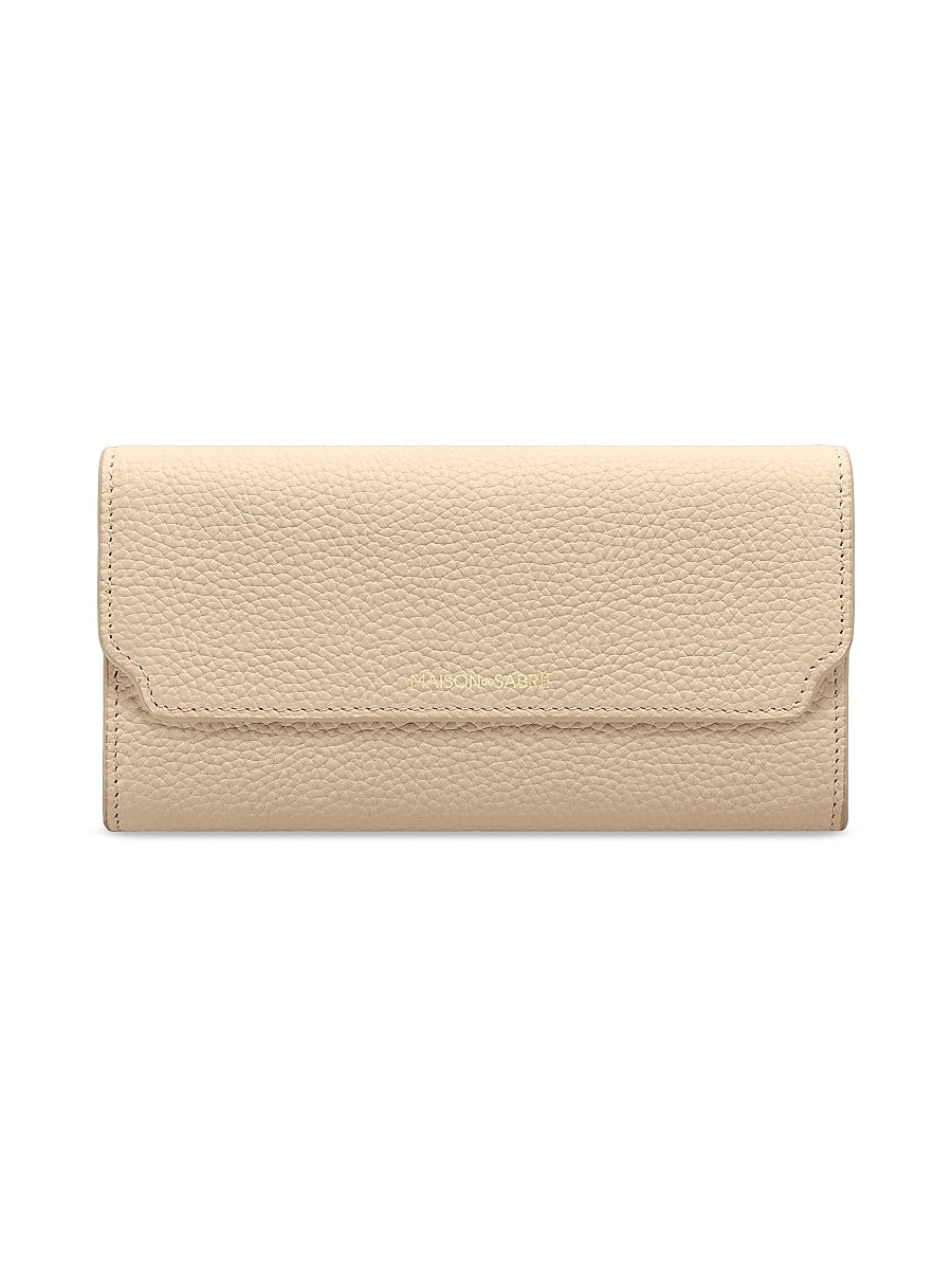 Long Leather Flap Wallet