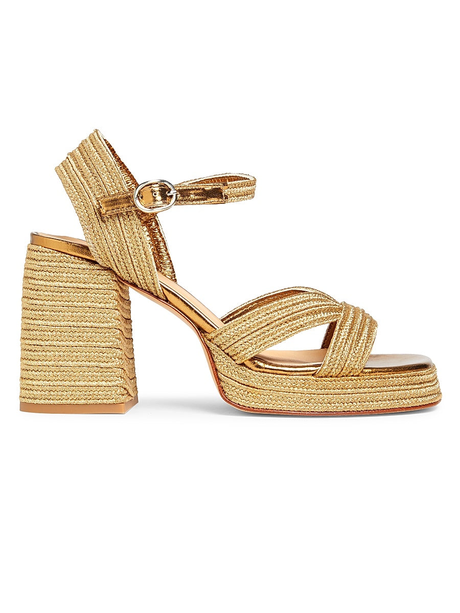 Valle 100MM Woven Block-Heel Sandals