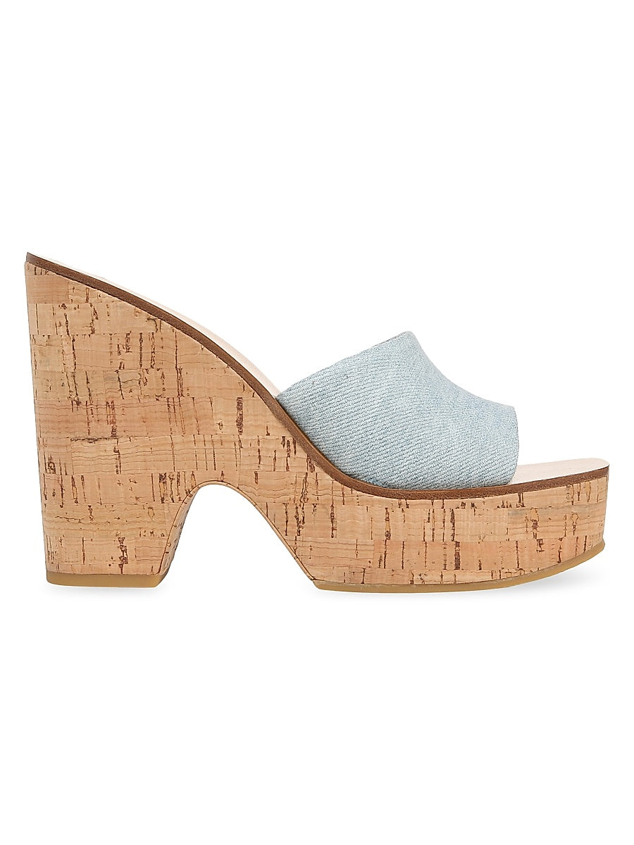 Paulita Denim Platform Wedge Sandals