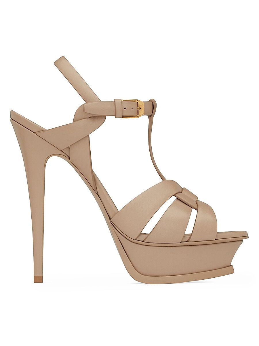 Tribute Platform Sandals in Smooth Leather