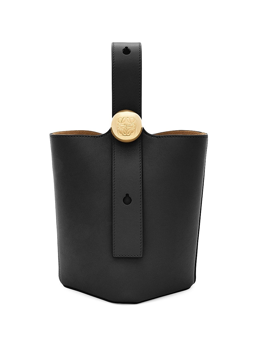 Mini Pebbled Leather Bucket Bag